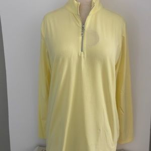 Bette&Court Ladies UPF 30 Long Sleeve Cooling Moisture Wicking 1/4 Zip Top NWT